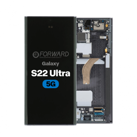 FORWARD - Samsung S22 Ultra 5G LCD Дисплей - S908 Soft OLED BLACK с рамка